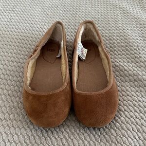 UGG Kids Tan Suede Slippers